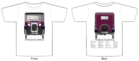 Austin Seven RG Saloon 1929-30 T-shirt Front & Back